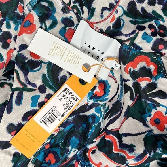 Tanya Taylor Women's M/L Grey And Floral Cadence Wool-Blend Robe Coat NWT $765‎ - Picture 5 of 13